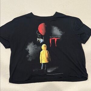 Black Graphic Cropped T-Shirt